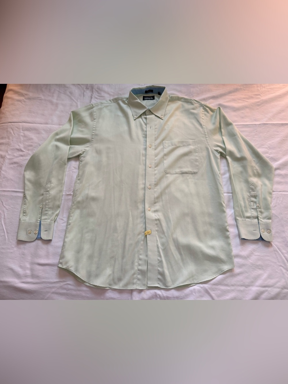Ashworth Dress Shirt in Green with Chest Pocket
